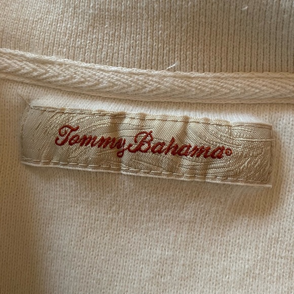 White Tommy Bahama premium Quarter Zip Sweatshirt - Picture 3 of 6